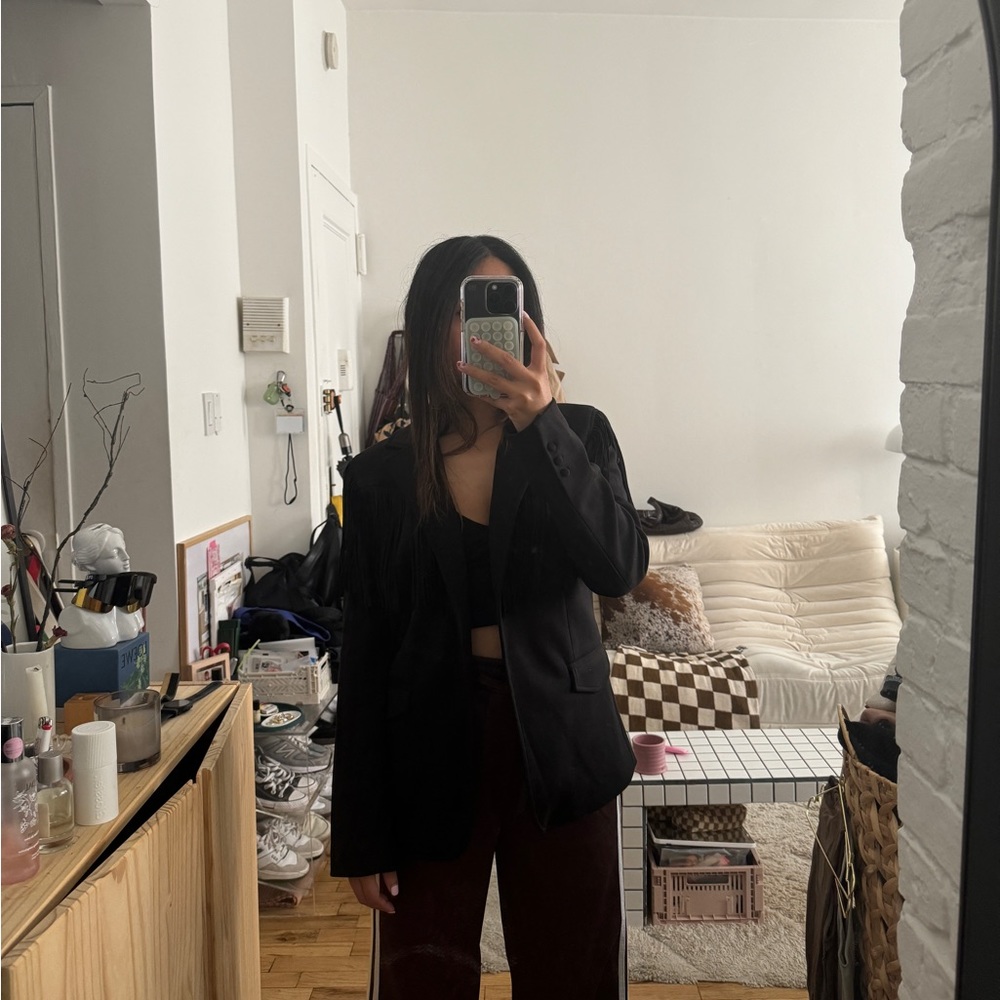 Blank NYC x Free People Black Fringe Blazer - XS - NWT